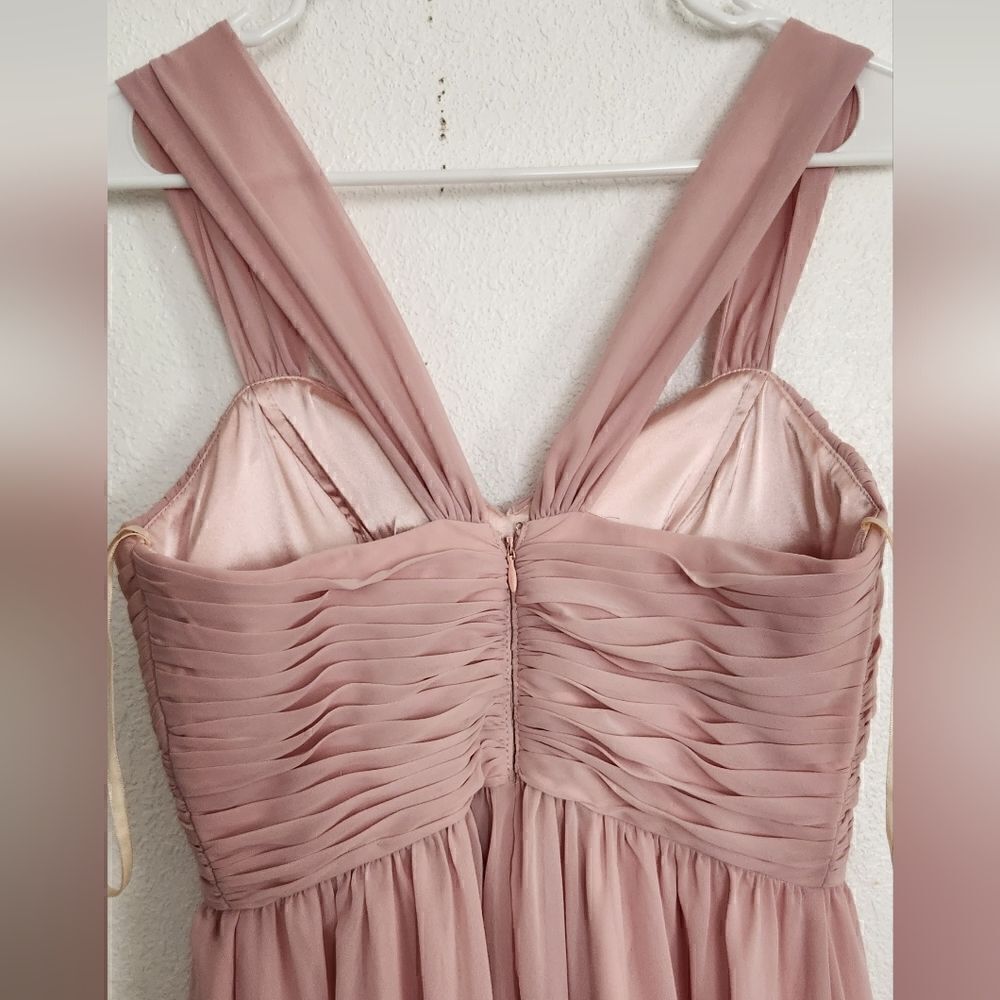 Eliza J New York Blush Chiffon Bridesmaid Dress Size 4 - Picture 3 of 14